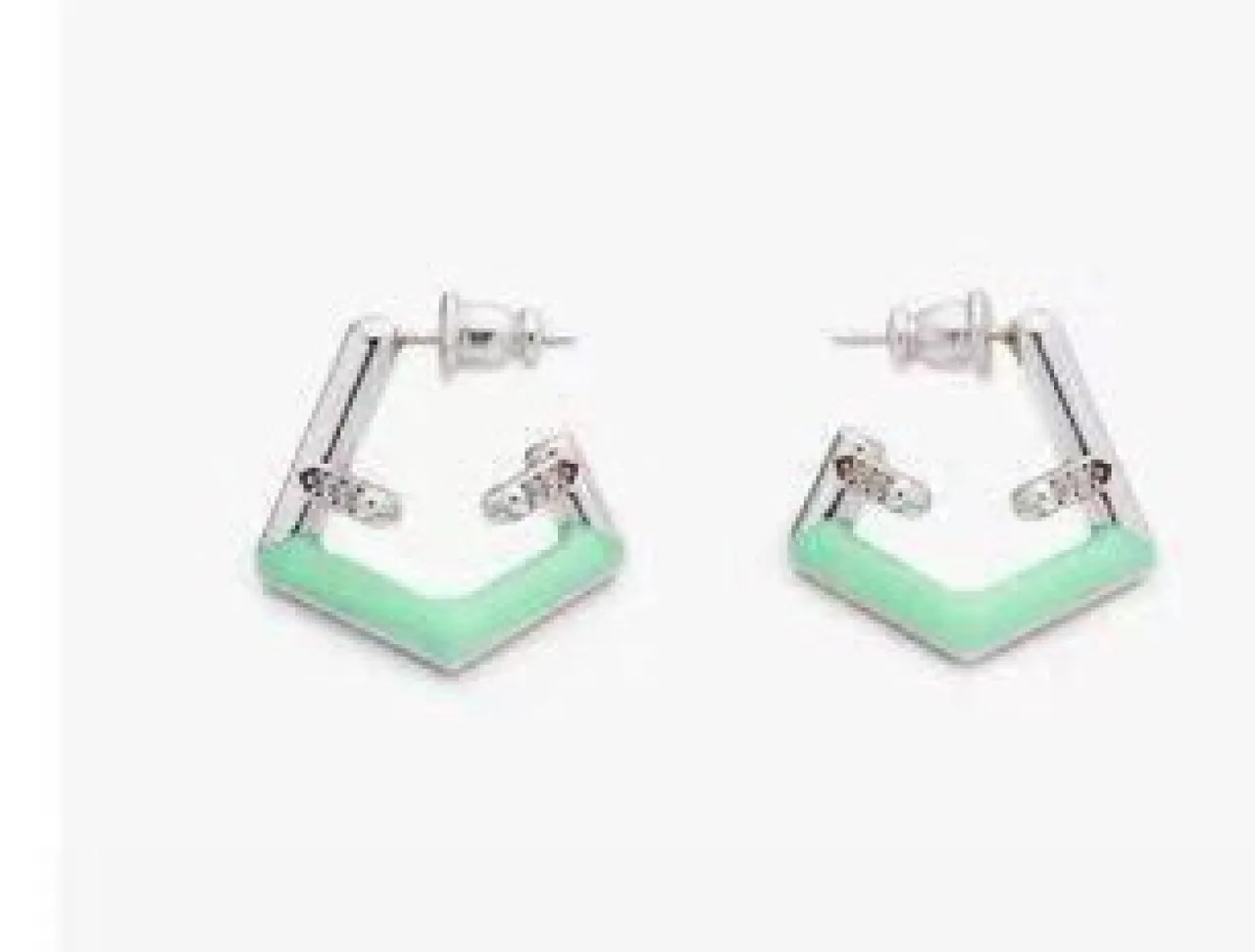 Fendi Geometric Enamel and Crystal Earrings 3