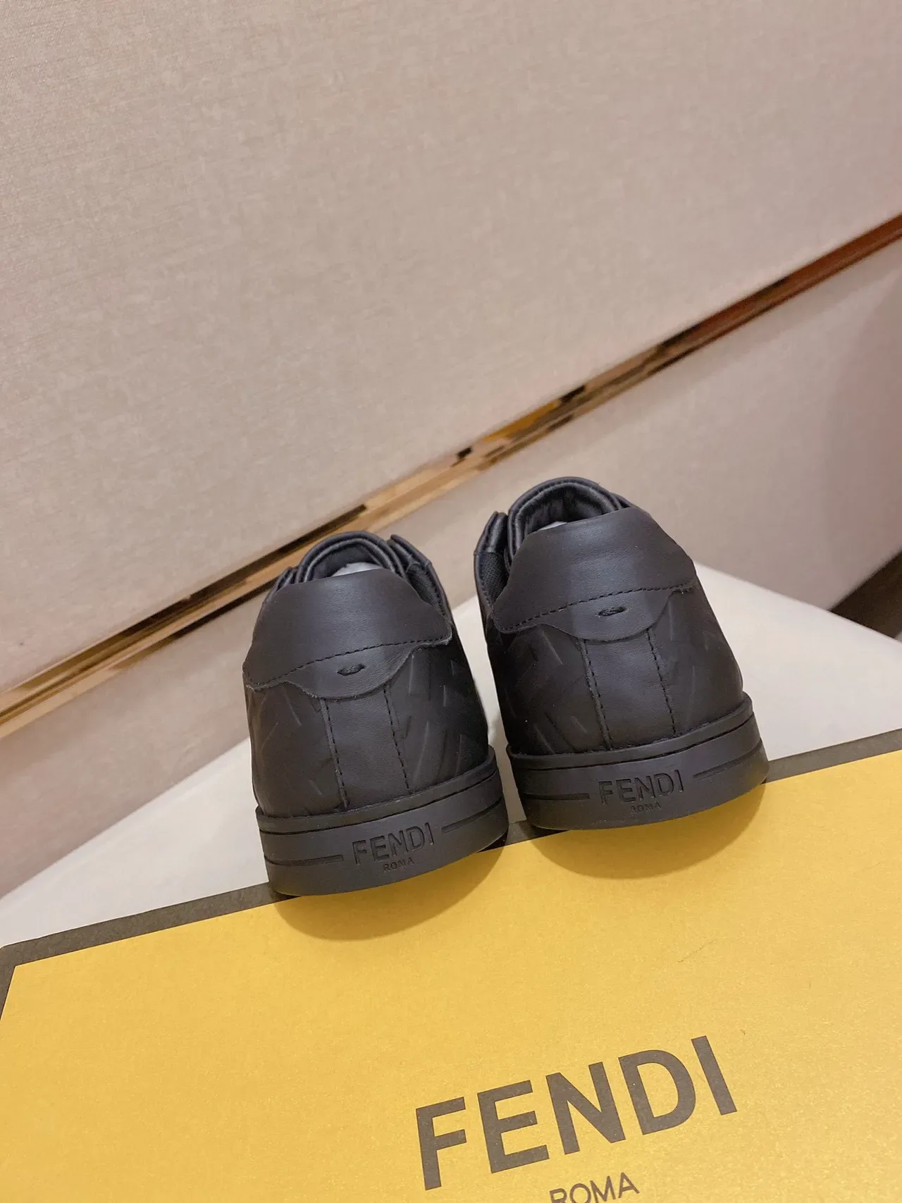 Fendi Mania Noir Monochrome Embossed FF Logo Sneakers Lifestyle 3
