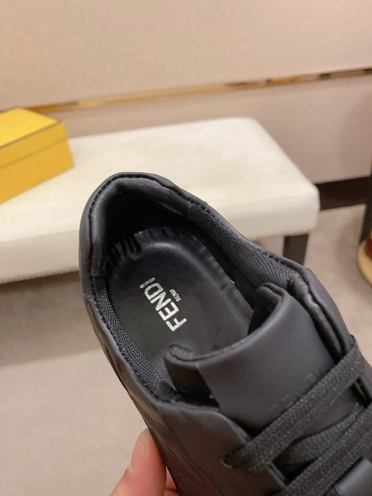 Fendi Mania Noir Monochrome Embossed FF Logo Sneakers Lifestyle 4