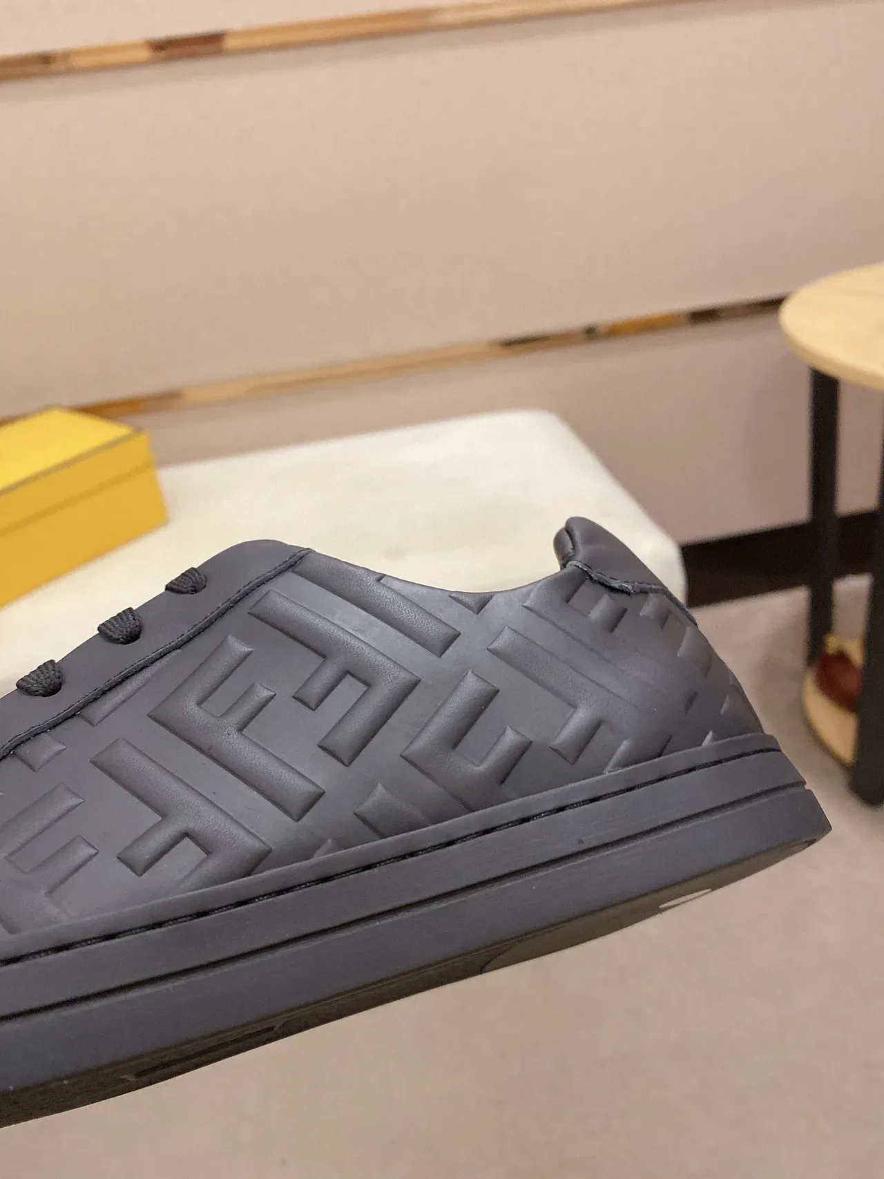 Fendi Mania Noir Monochrome Embossed FF Logo Sneakers Lifestyle 5