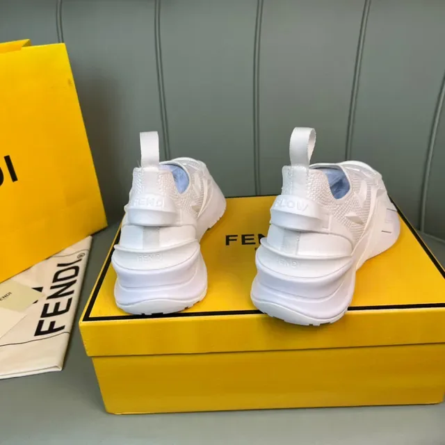 Fendi Tênis Chunky Brancos Slip-On de Tricô 5