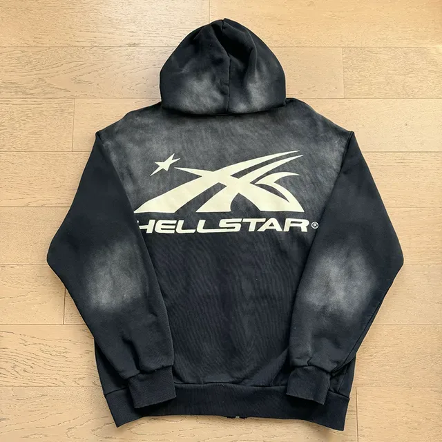 Allstar Acid-Wash Black Zip-Up Hoodie and Sweatpants Tracksuit 2