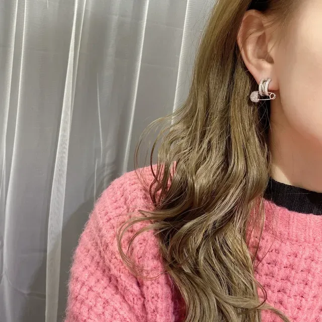 APM Monaco Safety-Pin Pavé Crystal Earrings 2