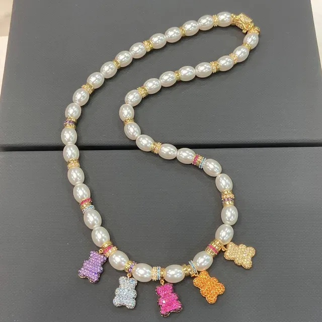 apm MONACO White Multicolor Pearl-Beaded Gold-Tone Spacer Beads Necklace 3
