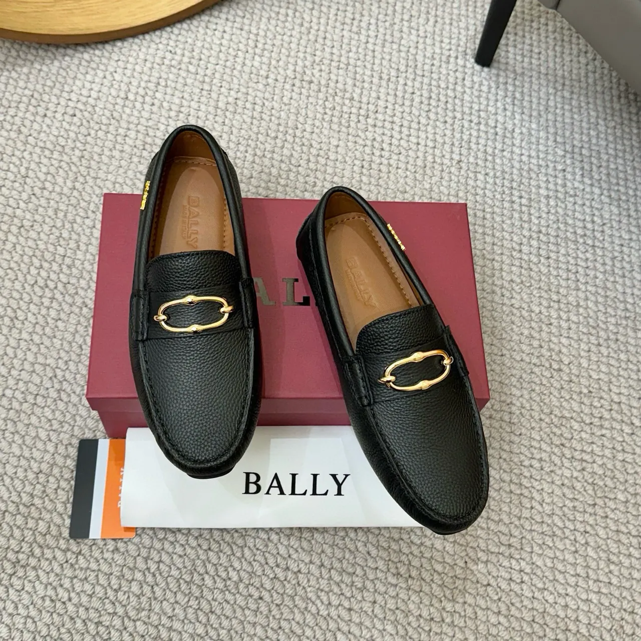 Bally Loafer Black Gold Pebbled Leather Horsebit Buckle Loafer 2