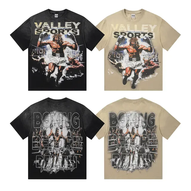 Beige and Black Graphic Print Oversized T-Shirt 2