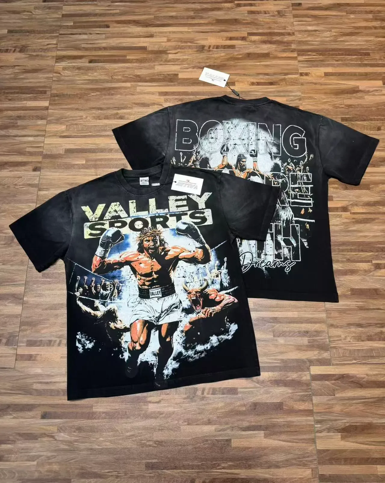 Beige and Black Graphic Print Oversized T-Shirt 10
