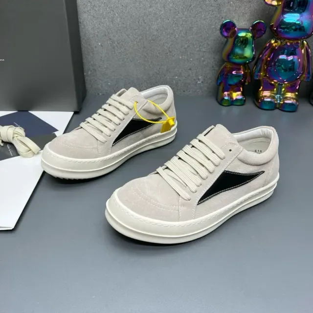 Beige and Black Suede Low-Top Sneakers 3