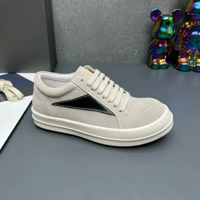 Beige and Black Suede Low-Top Sneakers 5