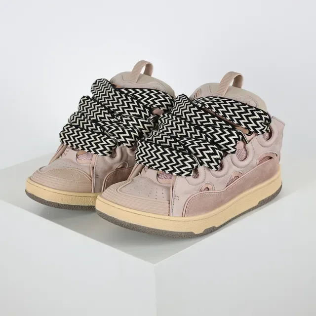 Beige Black High-Top Layered Strap Closure Sneakers 2