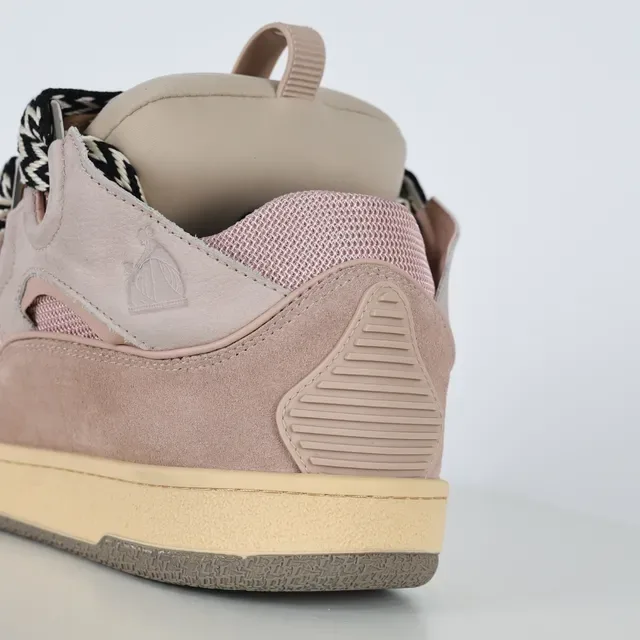 Beige Black High-Top Layered Strap Closure Sneakers 4