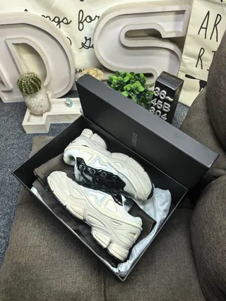 Beige Black Sole Layered Synthetic Overlays Chunky Sneakers 3