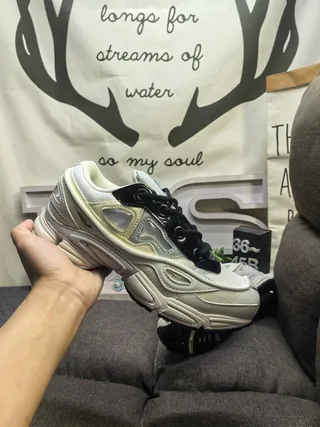 Beige Black Sole Layered Synthetic Overlays Chunky Sneakers 6