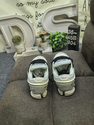 Beige Black Sole Layered Synthetic Overlays Chunky Sneakers 8