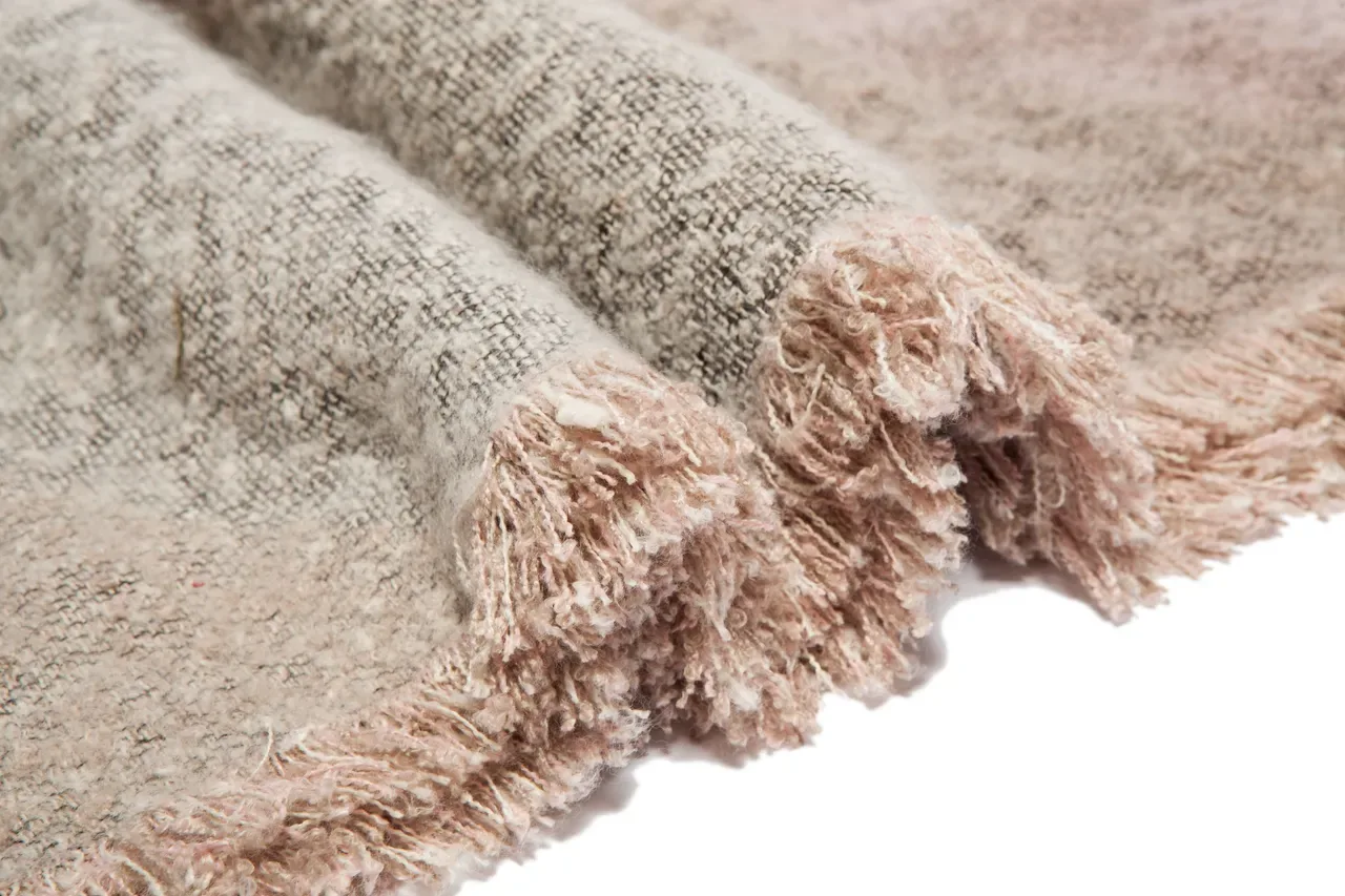 Beige Black Woven Fringed Scarve 6