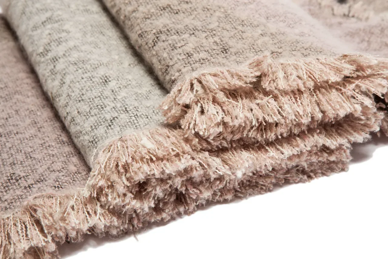 Beige Black Woven Fringed Scarve 7