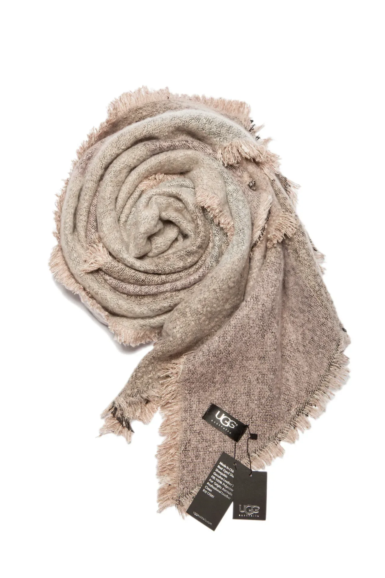Beige Black Woven Fringed Scarve 10