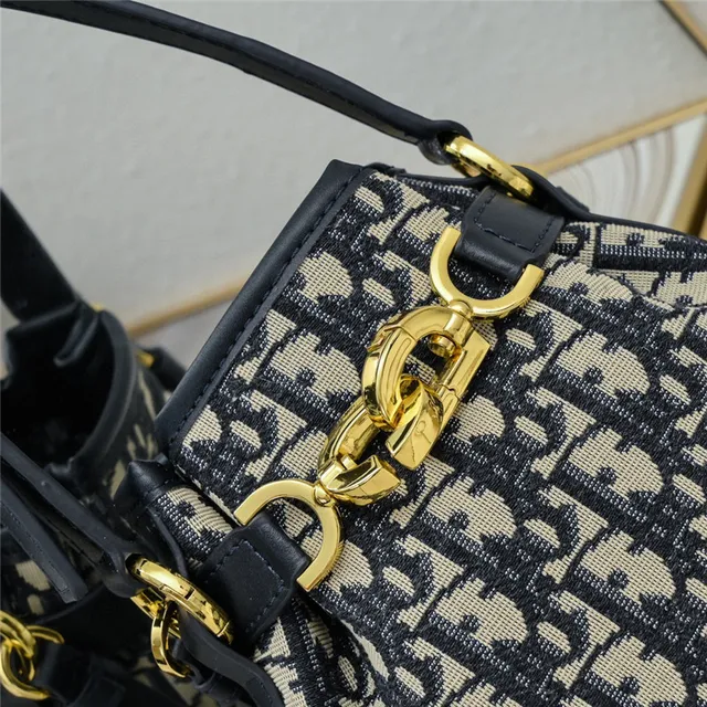 Beige Brown Woven Raffia-Like Texture Leather Trim Bucket Bag 5