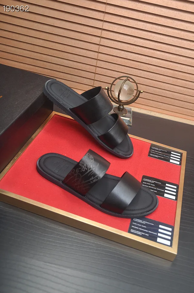 Berluti Black Leather Dual-Strap Slipper Slippers 5