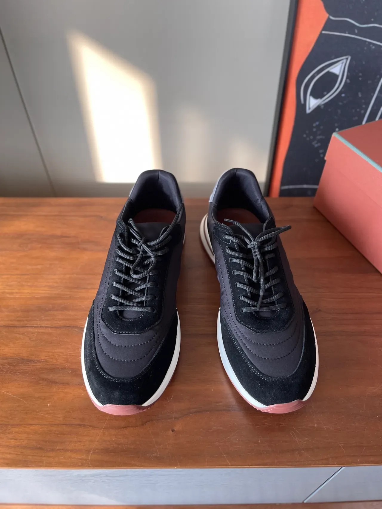 Black and Gray Layered Upper Lifestyle Sneakers 5