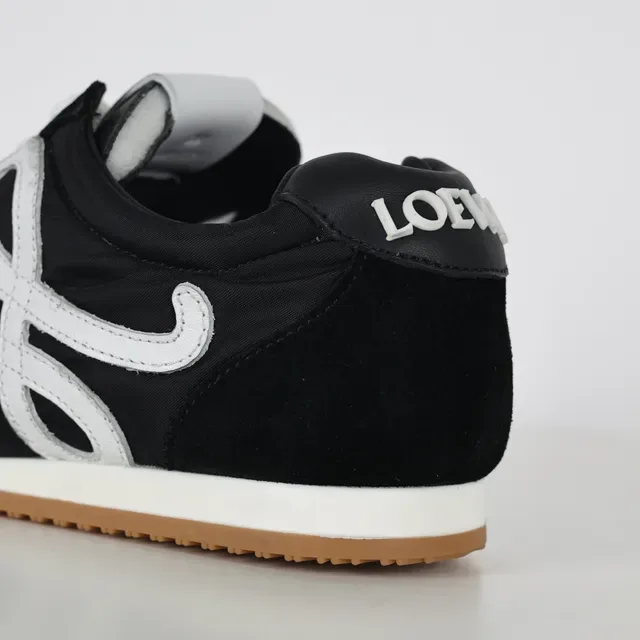 Black and White Abstract Logo Low-Top Sneaker 4