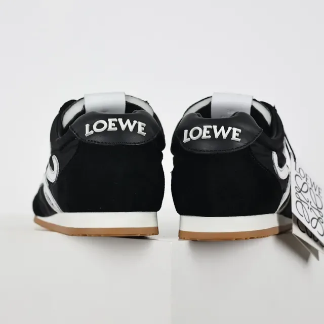 Black and White Abstract Logo Low-Top Sneaker 8