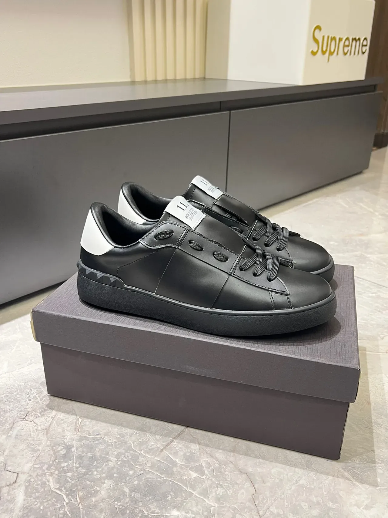 Black and White Platform Lifestyle Sneaker 3