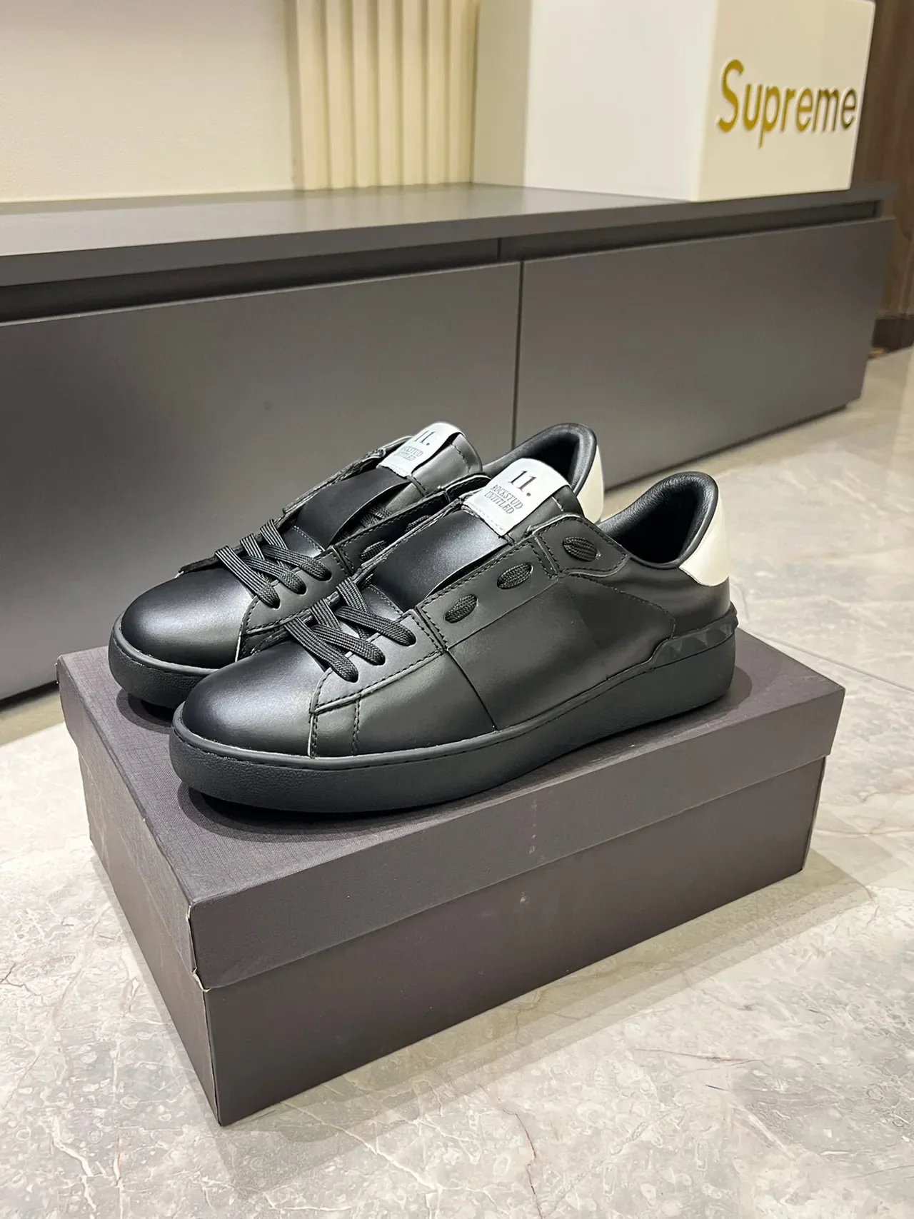 Black and White Platform Lifestyle Sneaker 4