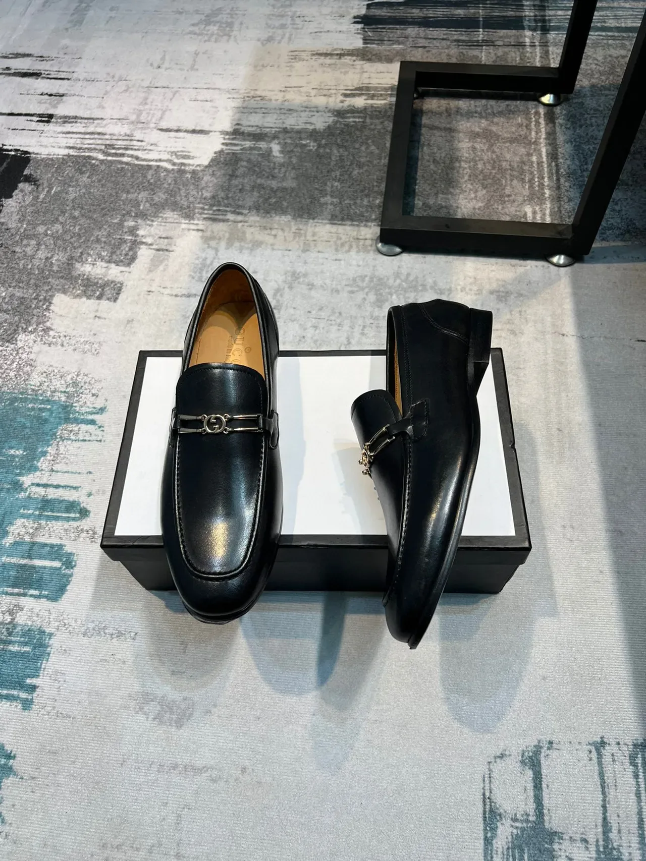 Black Brown Leather Metal Horsebit Ornament Loafer 5