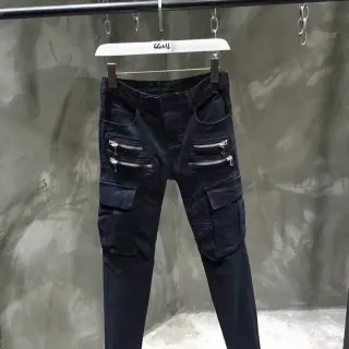 Black Cargo Zipper Detail Slim Fit Jeans