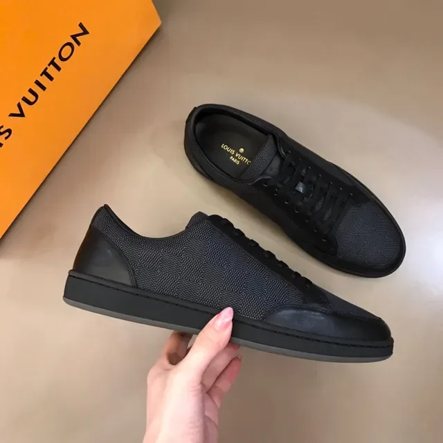 Black Checkerboard Mesh and Leather Low-Top Lifestyle Sneaker 6