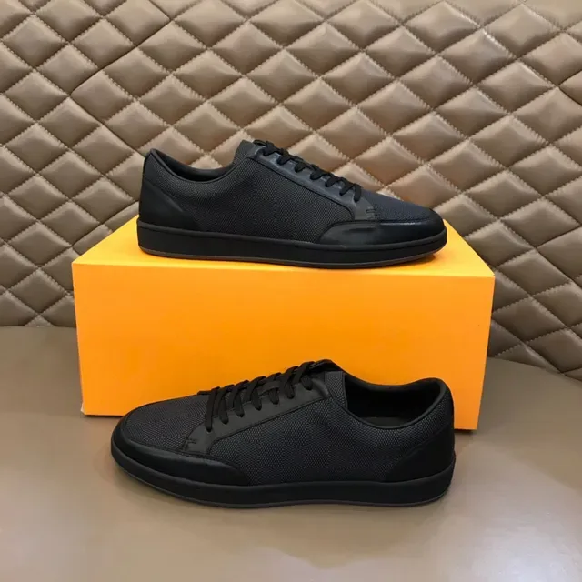 Black Checkerboard Mesh and Leather Low-Top Lifestyle Sneaker 7