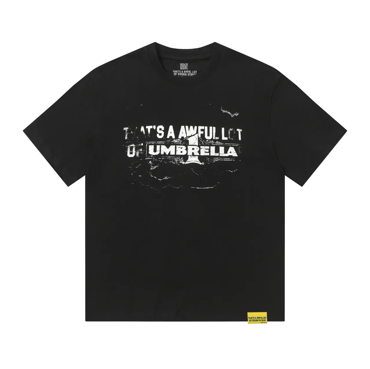 Black Distressed Graphic Print Crew-Neck Short-Sleeve T-Shirt 2
