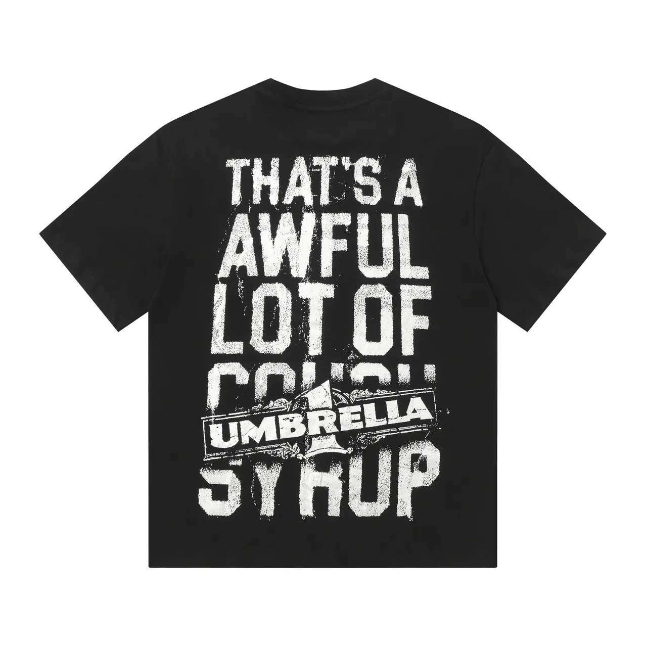 Black Distressed Graphic Print Crew-Neck Short-Sleeve T-Shirt 3