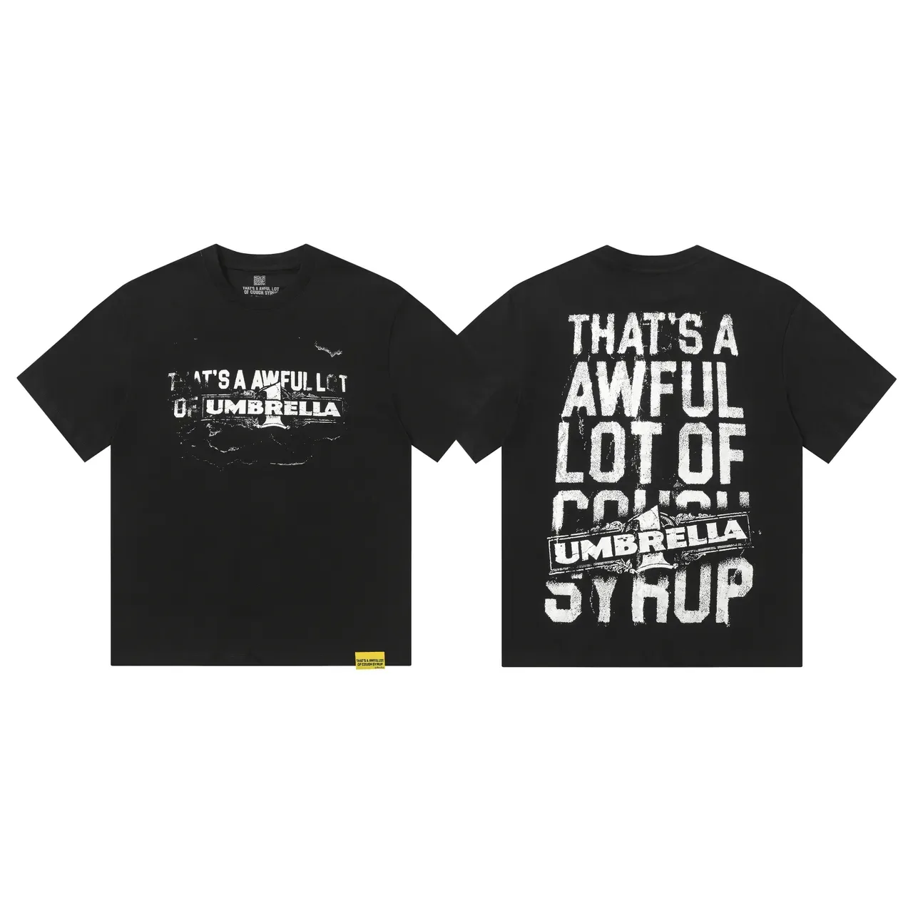 Black Distressed Graphic Print Crew-Neck Short-Sleeve T-Shirt 4