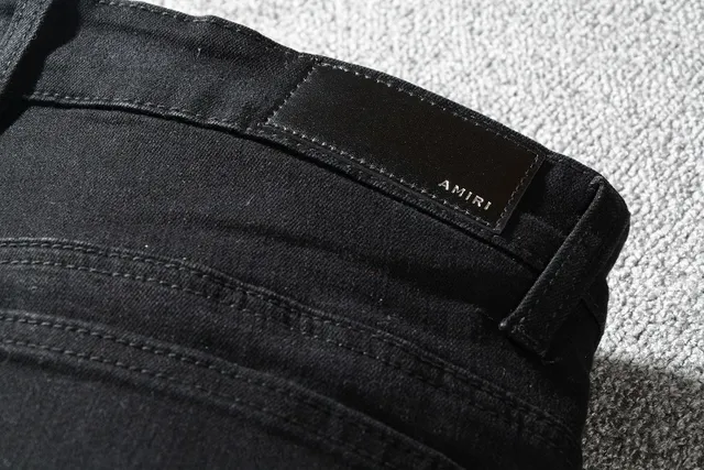 Black Distressed Patchwork Riveted Jeans 3
