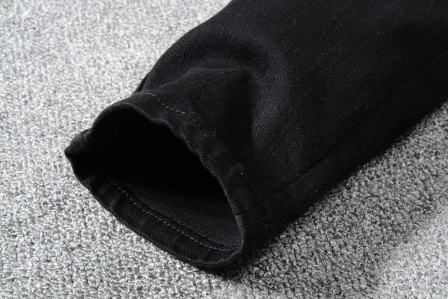 Jeans Noir Distressed Slim-Fit Ripped 2