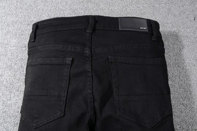 Jeans Noir Distressed Slim-Fit Ripped 5
