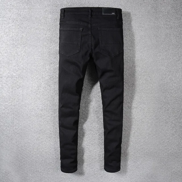 Jeans Noir Distressed Slim-Fit Ripped 6