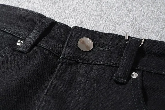 Jeans Noir Distressed Slim-Fit Ripped 11