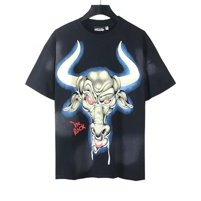 Black Double-Sided Graphic Print WWE WrestleMania Bull and Rocky T-Shirt 5