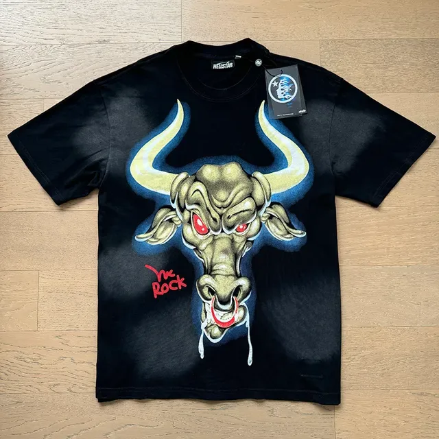Black Double-Sided Graphic Print WWE WrestleMania Bull and Rocky T-Shirt 8