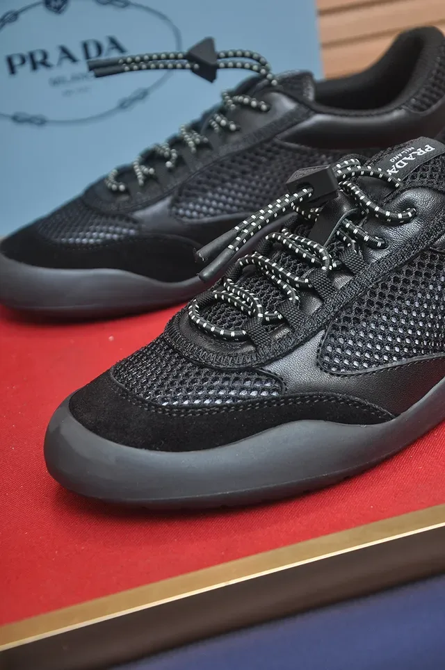 Black Mesh and Synthetic Lace-Up Lifestyle Sneaker 2