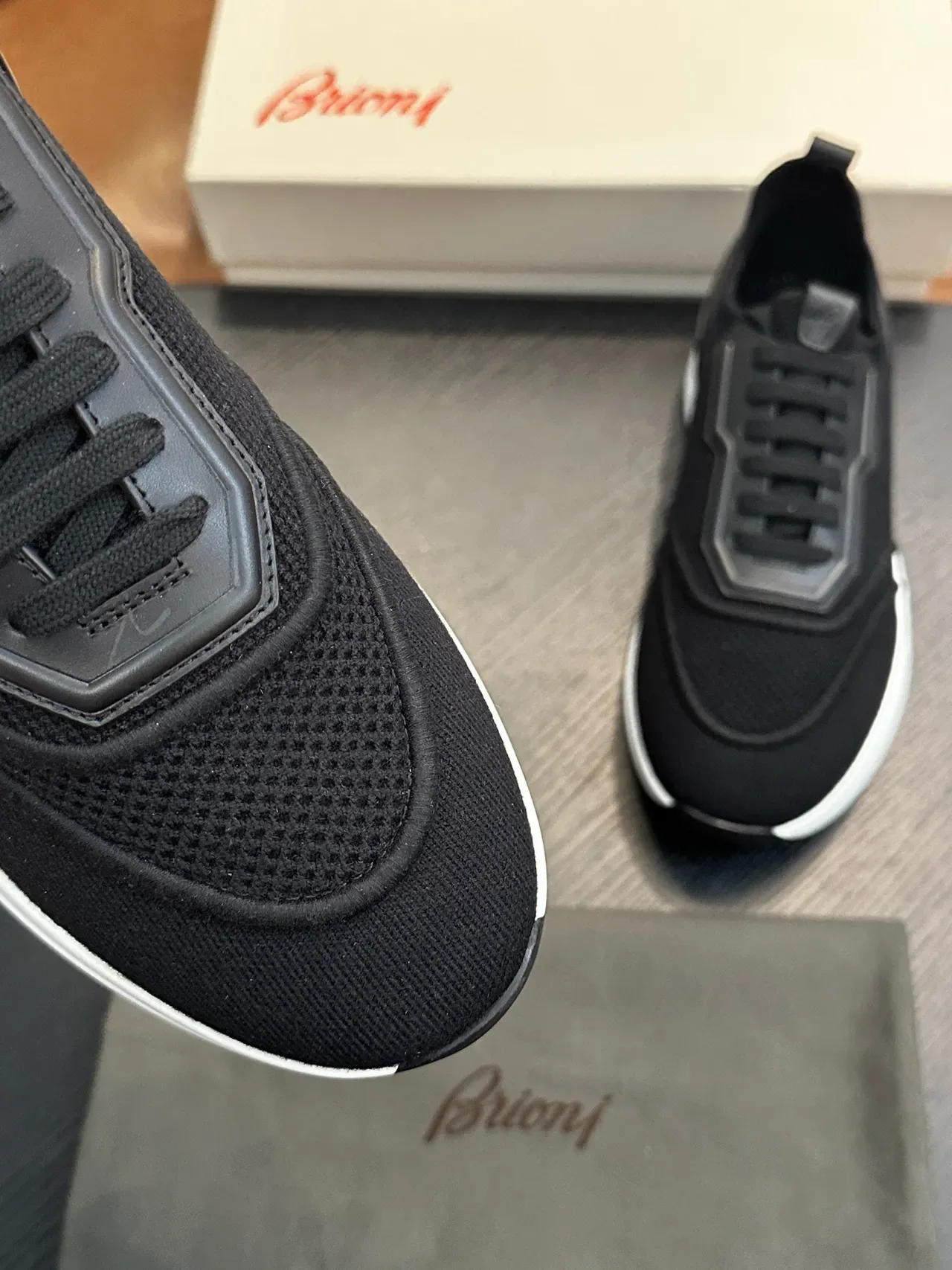Black Mesh and Synthetic Lace-Up Sneakers 6