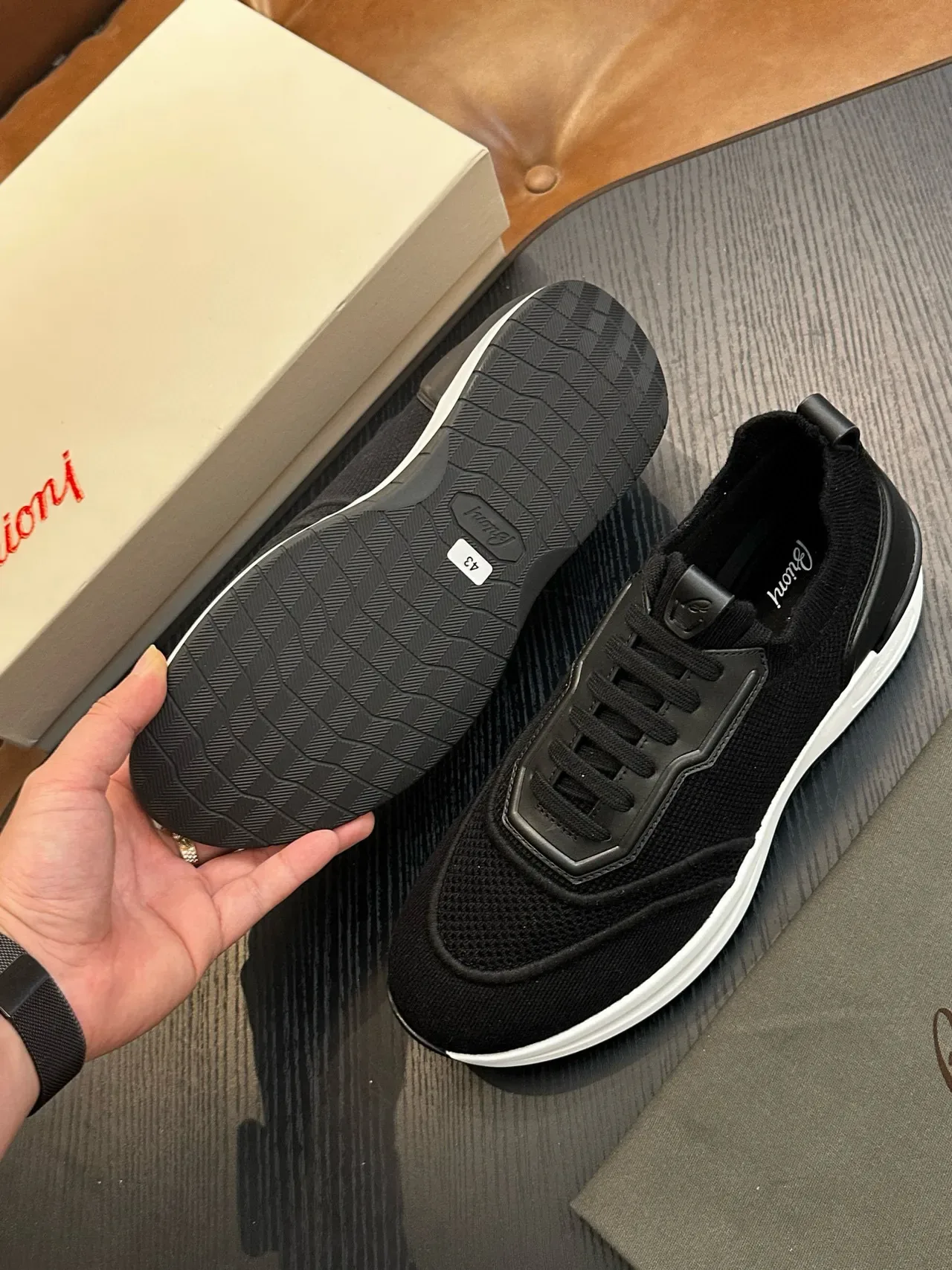 Black Mesh and Synthetic Lace-Up Sneakers 9