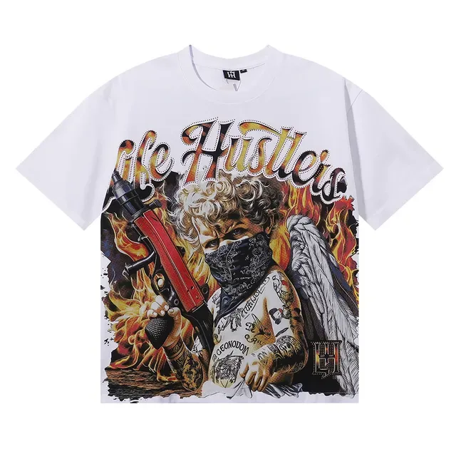 Black Multicolor Graphic-Print Oversized Fit T-Shirt 7