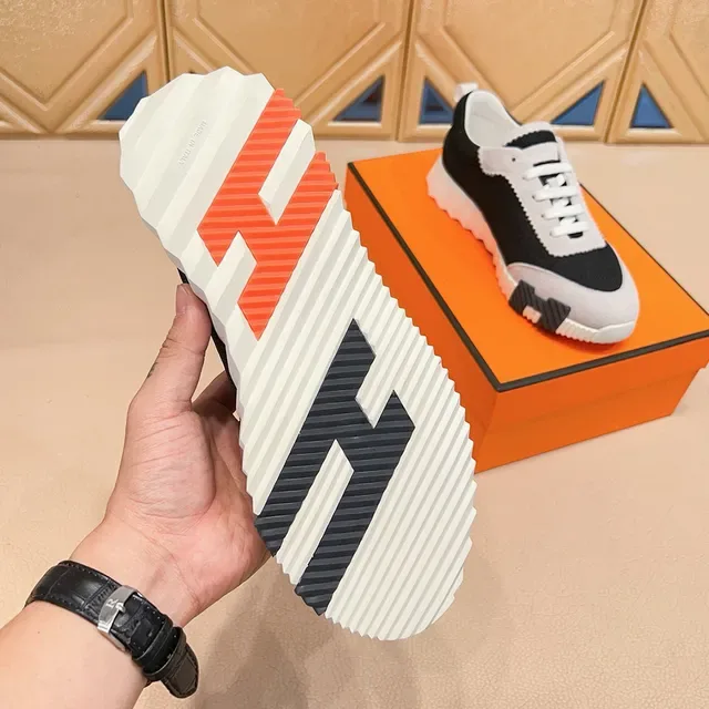 Black Orange Mesh And Suede Upper Scalloped Overlay Sneakers 3