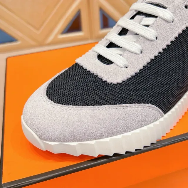 Black Orange Mesh And Suede Upper Scalloped Overlay Sneakers 8