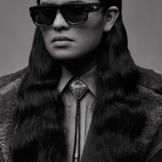 Black Oversized Rectangular Frame Thick Acetate Temples Sunglasses