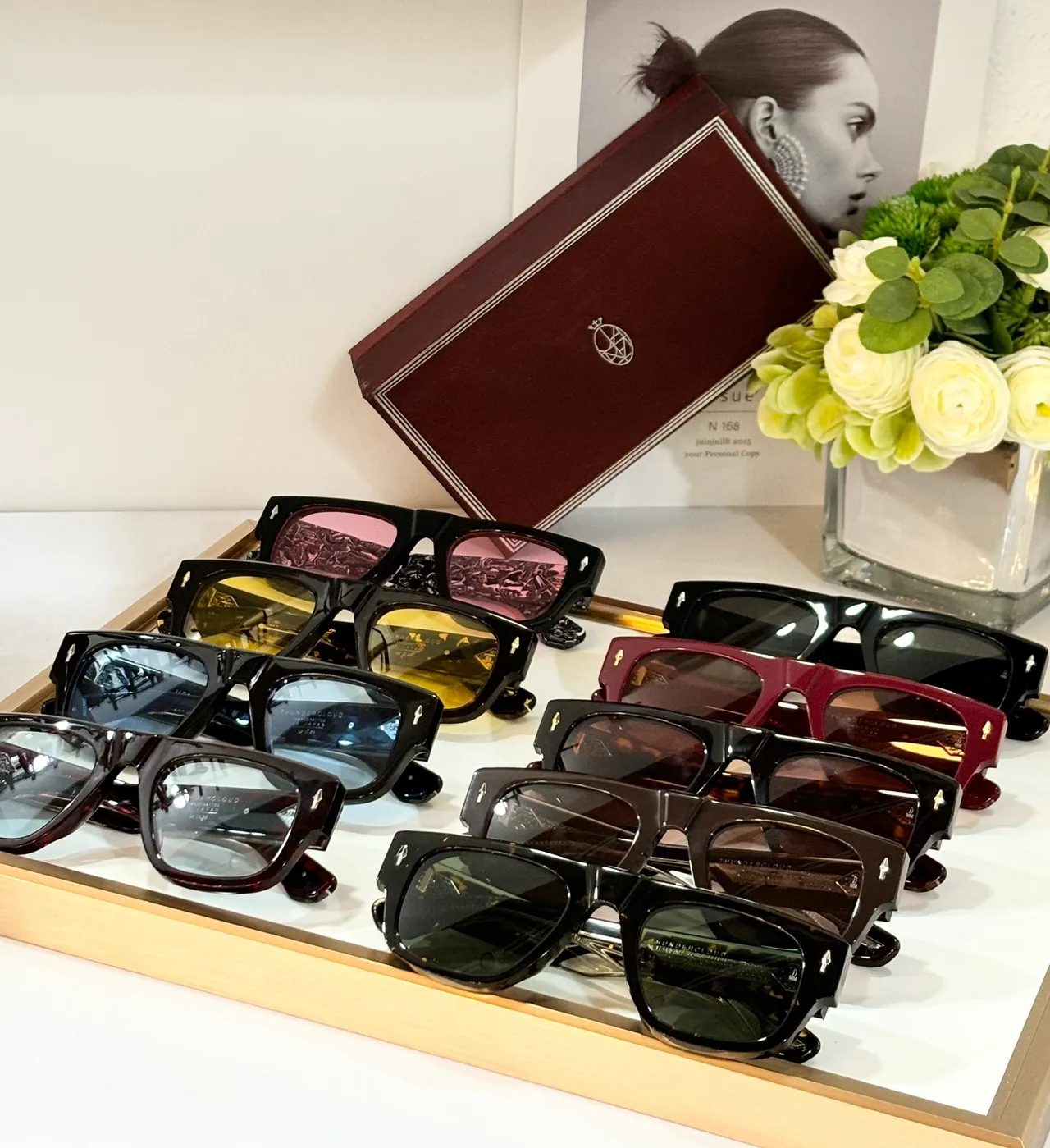Black Oversized Rectangular Frame Thick Acetate Temples Sunglasses 2